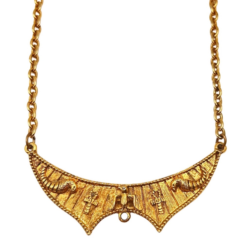 Vintage Signed ART Arthur Pepper Egyptian Revival 1970s Statement Necklace